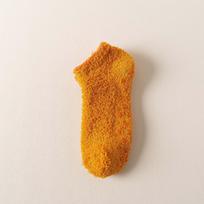 Jaukios neslystančios koralinio vilnos grindų kojinės miegojimui, šiltos kojos namuose, idealios rudeniui ir žiemai One Size orange