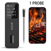 Belaidis Bluetooth mėsos termometras IP67 atsparus vandeniui zondai su LCD ekrano stiprintuvu įkraunamas BBQ orkaitei griliui rūkyklai
