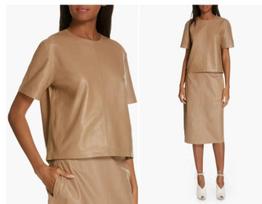 Top Handmade Party Wear Lambskin Leather Casual  Stylish Women's Formal Genuine Beige 3XL smėlis