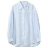 Sancai Lightweight Tencel Loose Split Tie-Front Blouse S