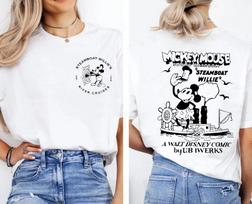 Disney Mickey Mouse Steamboat Willie Sound Cartoon Unisex Shirt 3XL