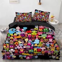 Microrganism Bacteria Warm Comforter Cover Beding Set for Winter Litle Monster Pathogen Be Riotous featuring Colour Soft Duvet Cover Set 3d 100*200cm Single black