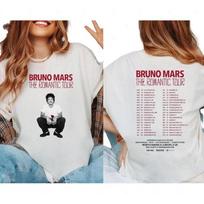 Vasaros mados Bruno Marso Romantiško turo marškinėliai, Retro pop koncertas 2026 m. marškinėliai, Unisex muzikos gerbėjo dovana Hip Hop gatvės apranga Dydeli marškinėliai 4XL