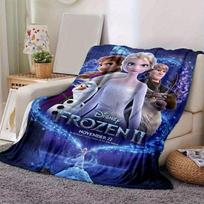 1PC Disney Frozen II Elsa Magic Sparkle Blanket, Seasonal, Home Decorative Throw, Soft Flannel Throw Blanket, Versatile & Cozy for Bedroom, 100x150cm