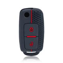 Silikoninis automobilio rakto dėklas, rakto dangtelis VW T5 Polo Passat Volkswagen Golf 4 5 6 Caravelle Skoda Fabia Octavia Ligier JS Seat Toledo raudona