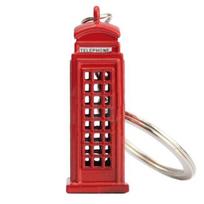 Madingas britiškas miniatiūrinis Londono telefono būdelės pašto dėžutės autobuso raktų pakabukas Telephone Booth