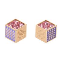 Louis Vuitton Lv Cube Puzzle Design Enamel Earrings Women Earrings Gold M04252 Basic Packaging-Dust Bag+Box