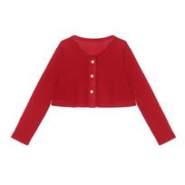 LUSON Girls' Suspender Dress & Knit Cardigan Set 100