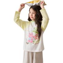 LUSON Girls' Long-Sleeve Cartoon T-Shirt 120