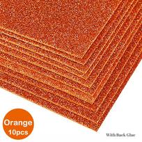 DIY Self-adhesive Glitter Foam Paper EVA Flash Colorful Handmade Paper A4 Handcraft Cutters Paper oranžinė