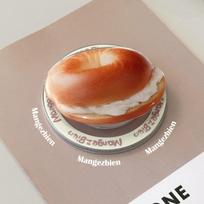 Ins cream bagel holder 16pro max transparent iPhone mobile phone case 17 for 14 anti-drop 11 niche soft Single bracket