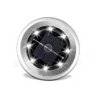 Solar Powered Garden Inground Lights With 8 Led Warm Light For Pathway Decoration White
