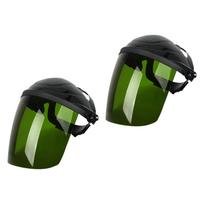 Welding Face Mask Adjustable PVC Protector Full Face Hood Anti Shock Dustproof Helmet for Welding Worksite žalia