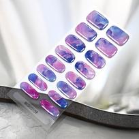 16 Tip UV Polish Nail Strips 3D Glitter Marble Self-Adhesive Manicure Stickers Watercolor Smudge Baking-Free