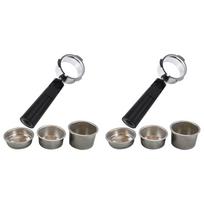 A84E-2 Pcs 51Mm Bottomless Filter Coffee Machine Accessories Domestic Coffee Machine Accessories Bracket Handle Hollow Handle