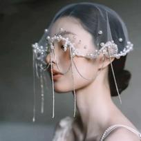 Short Brides Veil Tassels Bride Head Gauze Vintage Wedding Veils  Headwear balta