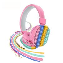 Karšta nauja Decompression 5.0 „Goston“ stereofoninė ausinė Kūrybinis silikoninis uždengimas su burbuliukais „Fidget“ žaislai Dideli madingi žaislai vaikams earphones rožinė