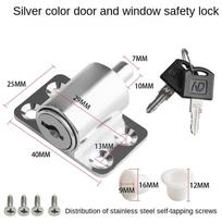 Sliding Window Patio Screw Door Lock Key Push Baby Child Safety Protection Antitheft Door Window Security Lock Catches Set sidabras