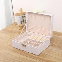 Elegant Double-Layer Jewelry Storage Box with Lock, Wooden & PU Leather Finish Double-layer 23*17*9 cm balta