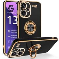 Case - E.F.CONNECTION - For Xiaomi Redmi Note 13 Pro+ 5G - Shockproof Silicone - Rotating Stand - Black