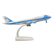 Air Force One 1/400 metalinis lėktuvo modelis su stovu 747 lydinio modelis 20CM lėktuvo modelių rinkiniai aviacijos entuziastams mėlyna/balta