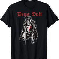 Deus Vult Riteriai Templieriai Riterio Šarvai Viduramžių Marškinėliai S juoda