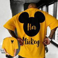 2026 Summer Disney Mickey Mouse Tshirt 100 Pure Cotton Shortsleeved Casual Loose Breathable Top for Both Men and Women S