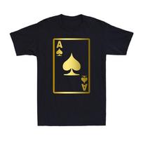 Ace of Spades Poker Shirt, Golden Playing Cards Graphic Unisex T-shirt Unisex T-Shirt XXL