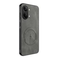 For Xiaomi Redmi Turbo 5 Max Vintage Business Phone Case Cover Sheepskin Leather Magnetic Case for Redmi Turbo 5 Wireless Case Redmi Turbo 5 pilka