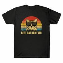 Best Cat Dad Ever Vintage Version T-shirt Men Funny Best Gift Father Day M