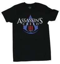 Assassin Creed III 3 Adult New T-shirt Blue Red Game Crest L