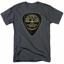 Sun Records Guitar Pick T-shirt Mens Licensed Rock Record Label Tee Charcoal S