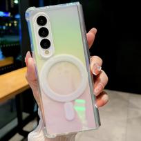 Applicable Samsung Z Flip7 folding phone case Galaxy Z Fold6 color plated magnetic 3/4/5 laser discoloration Up and down foldable screen: z filp3