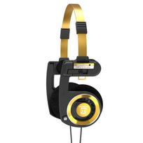 Koss Porta Pro Limited Edition Juodos ir Auksinės Ausinės su Jutikliniu Garsumo Valdymu, Kietas Nešiojimo Dėklas, Laidinis, su Juodu ir Ant Ausies Montuojamu Mikrofonu, Valdymu, Nuotolinio Valdymo Pulteliu, juoda