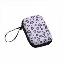 Creative USB Charger Storage Cartoon Square Shape Data Cable Storage Bag Leopard Print Durable Headphone Storage Case