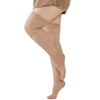 Women Sheer Sexy Elastic Hosiery Plus Size Striped Lace Thigh High Stockings Over Knee Stay Up Slim Fit Long Socks Big Size XXXL XXXL smėlis