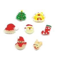 7pcs Luminous Christmas Shoe Charms for Crocs for Bubble Slides Sandals Santa Claus Slippers Accessories Xmas Day Gift