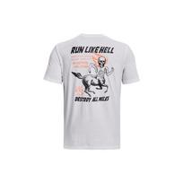 Under Armour Letter Print Crew Neck Short Sleeve T-Shirt Men Tops White 1376972-100 L gray