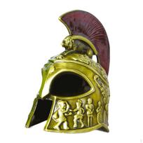 Decorative Alloy Knight Model Samurai Helmet Green Antique