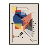 Bauhaus Exhibition Poster Minimalist Interior Canvas Painting Vintage Modern Print Wall Art Picture for Room Home Decoration 21x30cm Unframed