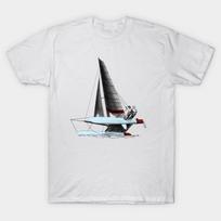 Men Black Print T-shirt Katamaran No-Cut Transfer Paper Print Cotton Tshirt XL balta