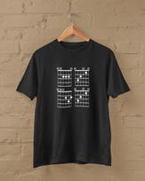 ACDC Guitar Chords T-Shirt (Heavy Metal Rock Axe Riff Band Music Jam Bass gig) Unisex T-Shirt M