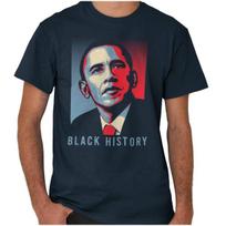 Black History Vintage Barack Obama Poster Womens or Mens Crewneck 100% Cotton T-shirt Mens Tees Top Tee S
