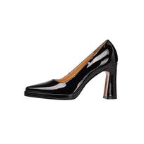 Krazing Pot Sheepskin Pointed Toe High Heels Summer Solid Color Shoes Big Size 41 Basic Clothing Women Modern Pumps 34 juoda