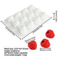 3D Fruit Pastry Silicone Mold With Mango Lemon Raspberry Pear Shape Chocolate Mousse Dessert Jelly Cake Decoration Baking Mold aviečių spalvos