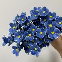 5/10vnt Mėlynos Neužmirštuolės Keraminės Gėlės Rankų Darbo Atsparios Išblukimui Dekoracija Namų Dekoravimui Viduje/Lauke Valentino Dienos Dovana blue