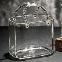 Handbag Glass Terrarium Moss Micro Landscape Container Desktop Green Plant Small Vase Decor for Gift Home Office