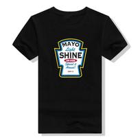 Mayo Light Shine Christian Parody Graphic Tee Funny Religious Cotton TShirt Casual Short Sleeve S