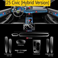 For Honda Civic 2025 Civic 11 Tpu Transparent Film Car Interior Sticker Center Console Gear Navigator Door Decor Car Accessories Left Driver seat