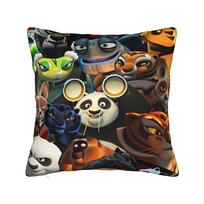 K Ung F-Fu Panda Pillowcases Vintage Pillow Case For Office Car Home Decor Comfy Pillow Cover Peach skin 18*18(CM)-1Pcs